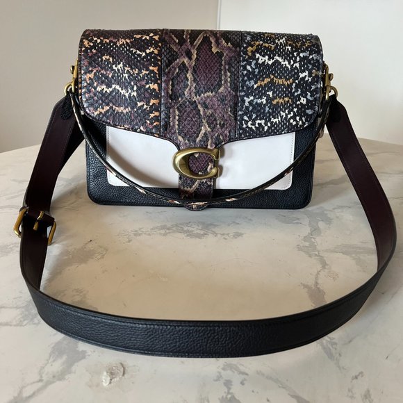 SOLD Coach 1941 Large Tabby Exotic Snakeskin Shoulder Bag w Leather Crossbody - Picture 2 of 16